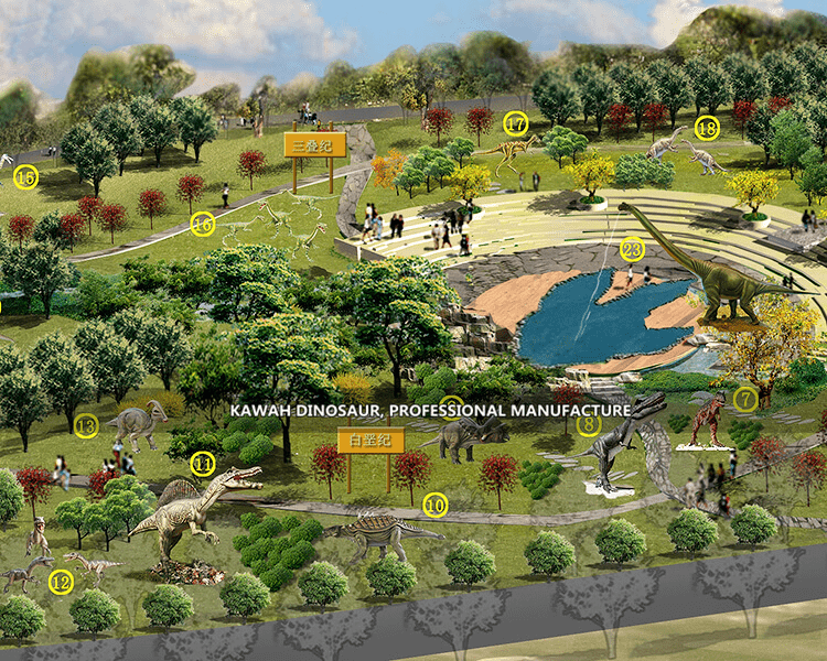 2 Jurassic theme dinosaur park design