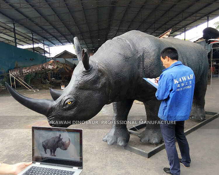 8 Customized Animatronic Animal Rhinoceros Model based on the drawing.