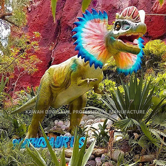 Dilophosaurus Tall and bright Aqua River Park (1)