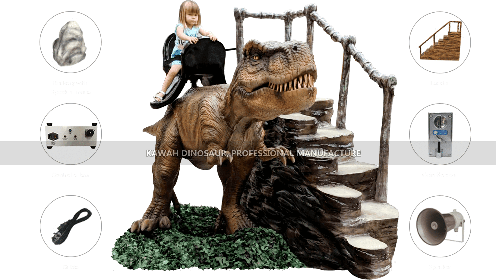Animatronic Dinosaur Ride Accessori principali