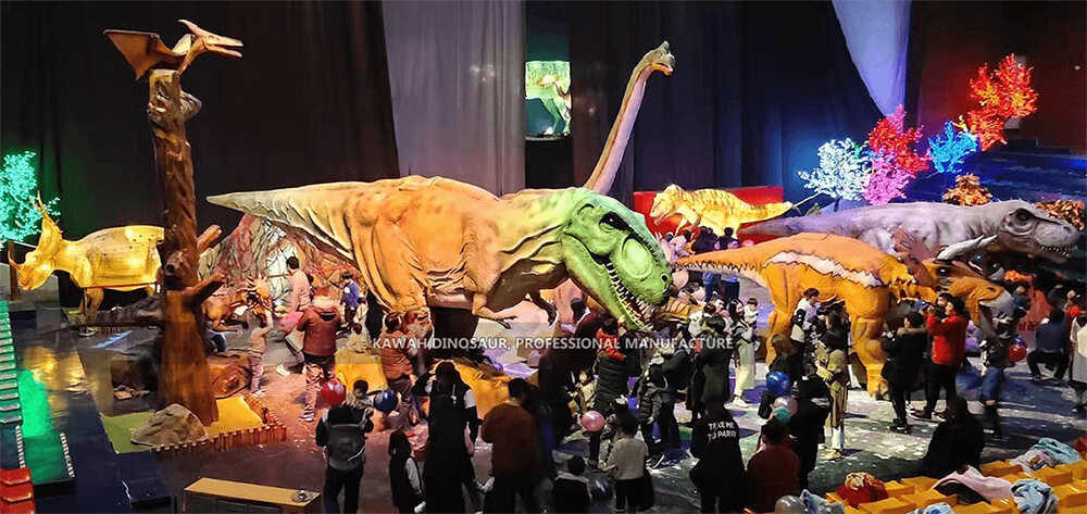 Espectáculo de dinosaurio a gran escala, interacción con el público Dinosaurio que camina en el escenario (10)