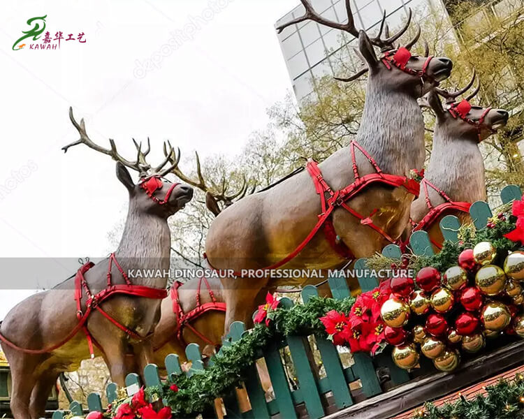 Christmas Decoration Customized Animatronic Reindeer Statue