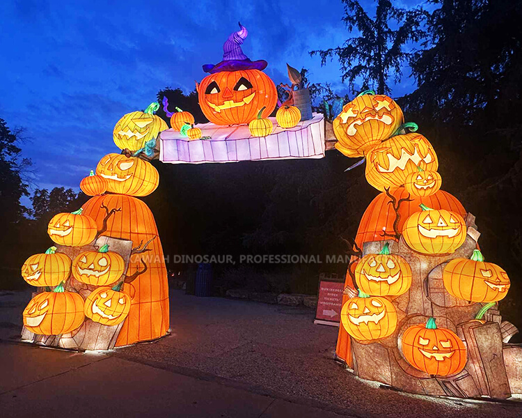 Halloween ハロウィン LEDライト付き　パンプキンアーチ 装飾 ハロウィン用カボチャランタンアーチ カスタム屋外フェスティバル照明