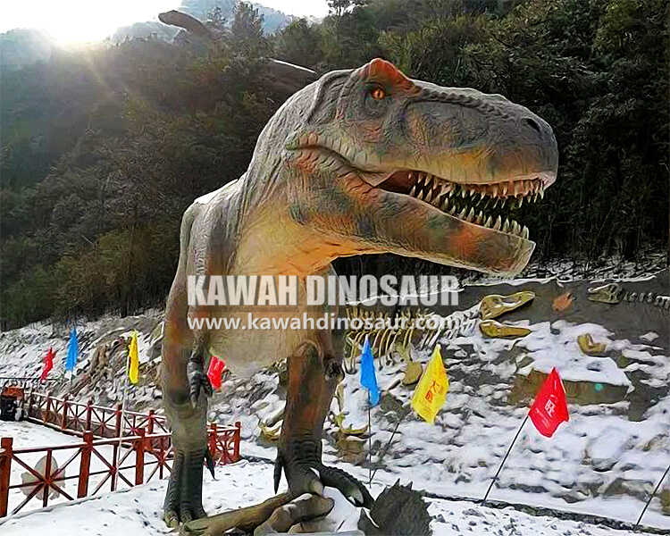 1 Kawah Dinosaur opettaa käyttämään animatronisia dinosaurusmalleja oikein talvella.