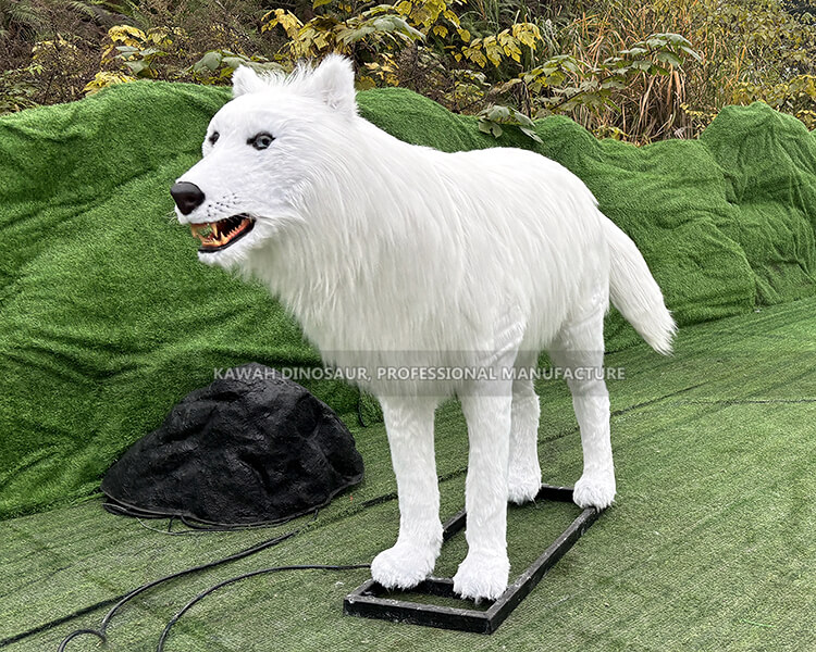 Statua animatronica di lupo artico con movimenti Animatronic Animal ...