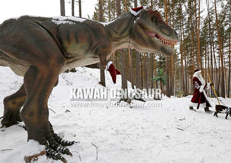 2 Kawah Dinosaur lär dig hur du använder animatroniska dinosauriemodeller korrekt på vintern.