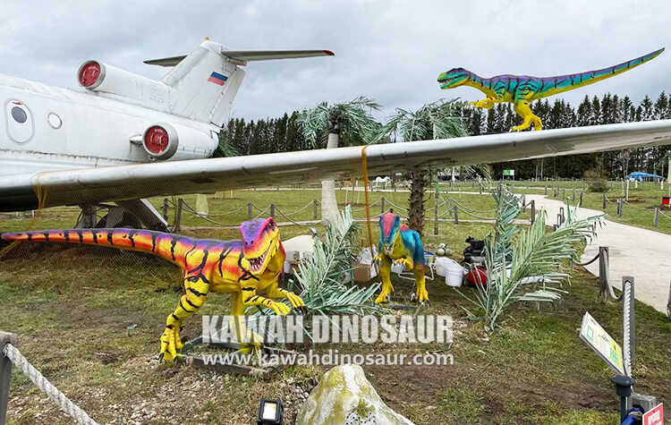 2 What material is the skin of the Animatronic Dinosaurs
