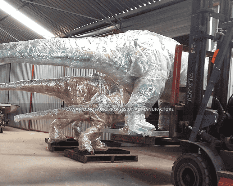 3 Animatronic Dinosaur Costumes unloading.