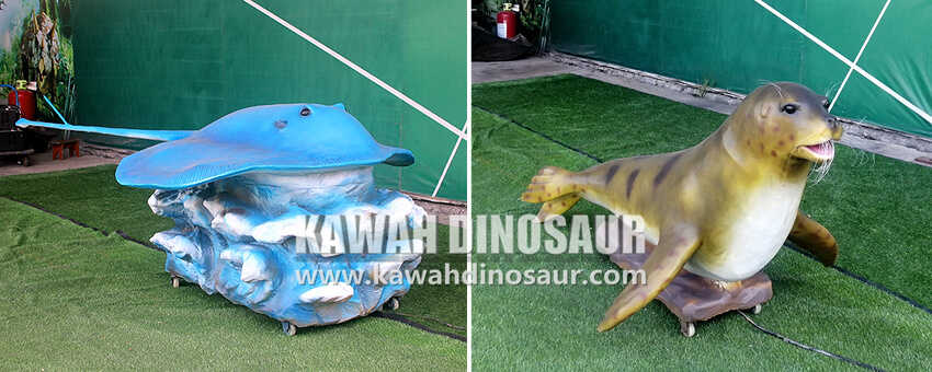 4 Customized Animatronic Marine Animals for French customer.