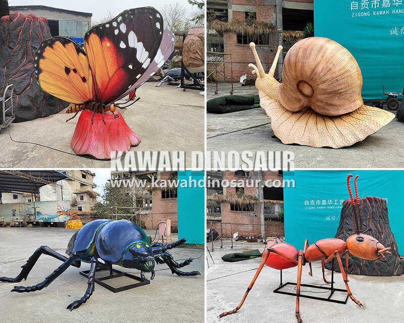 8 Kawah realistic Insect models displayed in Almere, Netherlands.