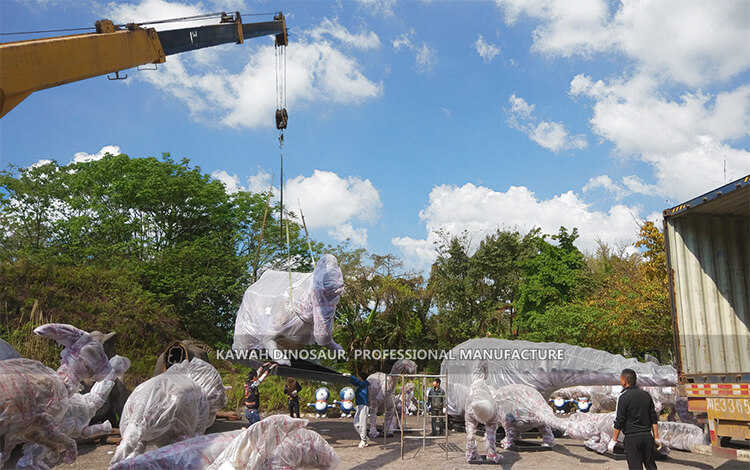 Un lote de contenedor de carga modelo dinosaurios (1)