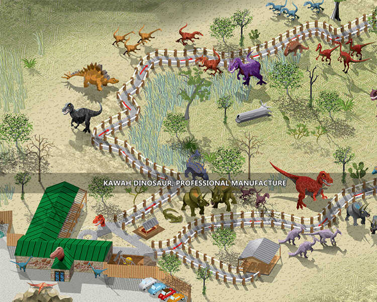 Deseño do plano do parque de dinosauros