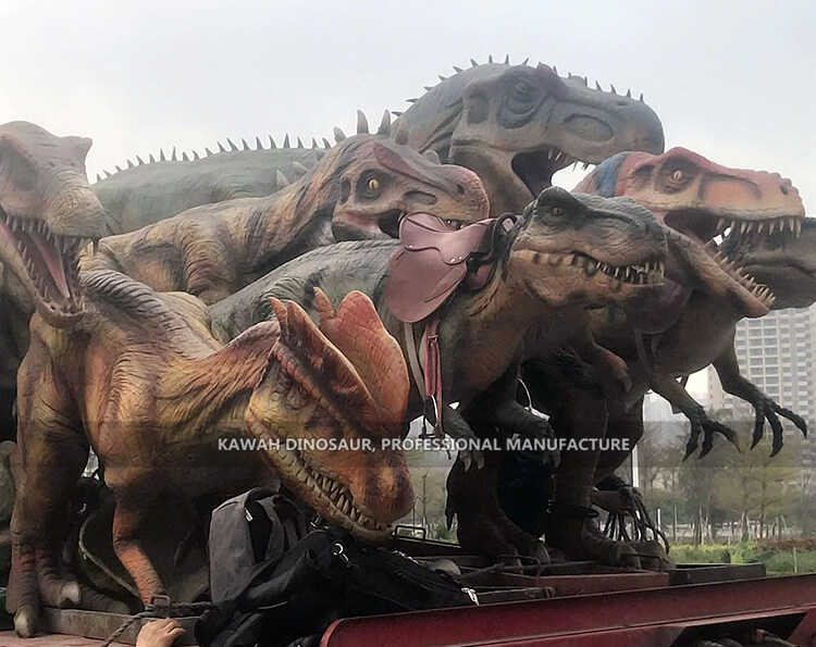 Dinosourusse is na dinosouruspark in China vervoer