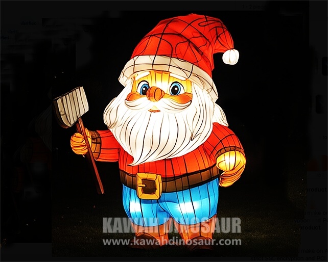 Décorations de lanternes festives avec le Père Noël et des thèmes de fêtes, idéales pour les événements de Noël et les célébrations saisonnières.