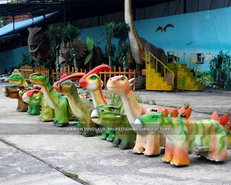 Kiddie dinosaur rides ready to transport to amusement park in Romania (1)