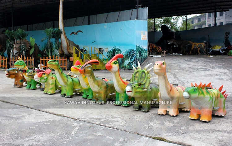 Kiddie dinosaur rides ready to transport to amusement park in Romania (3)