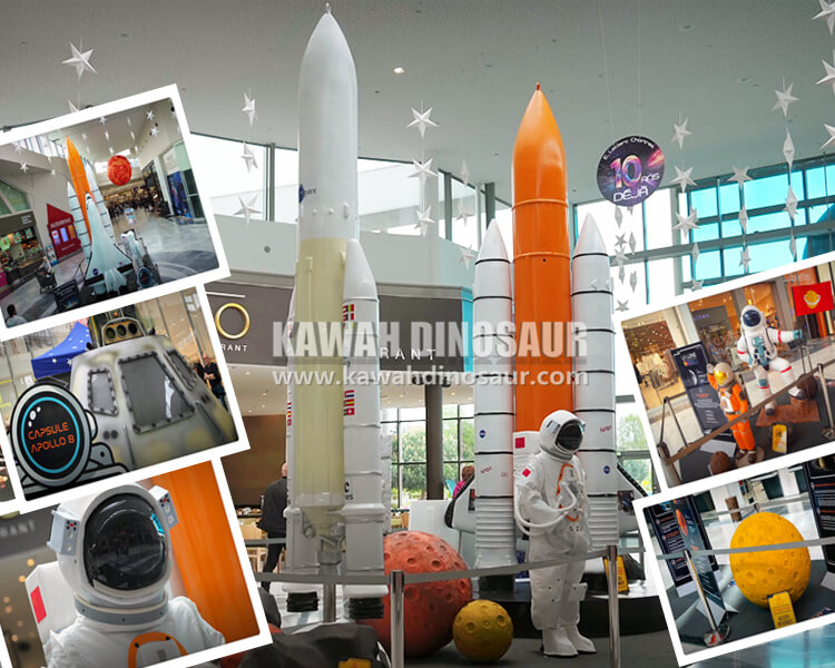 Space Model Exhibition E.Leclerc Hypermarket France kawah dinosaur