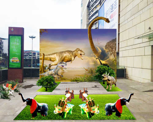 Dinosaur small landscape design for shopping mall