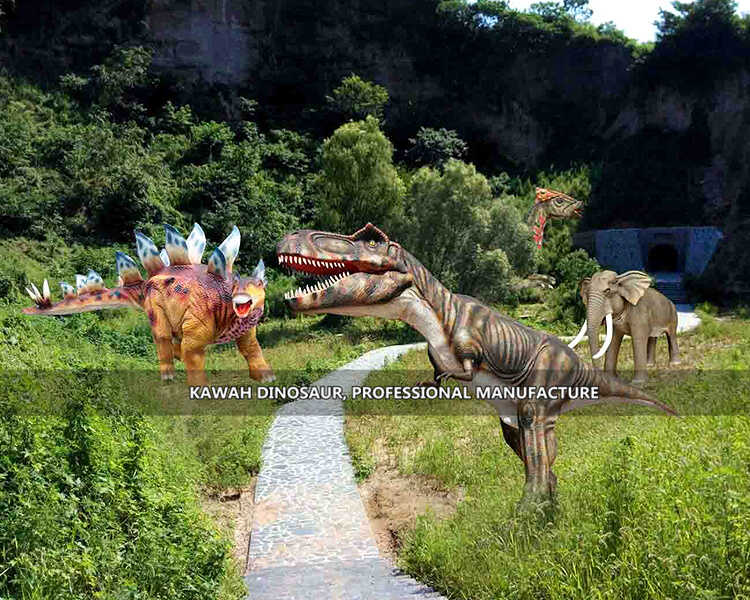 Desain taman dinosaurus tema