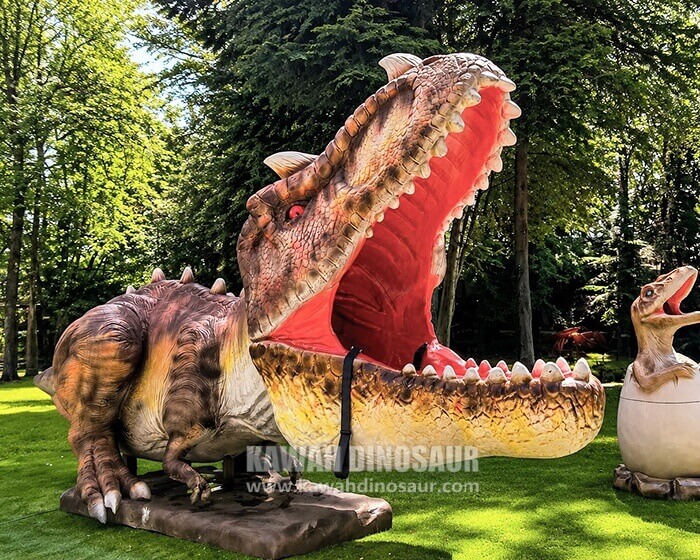 giant cartoon t rex animatronic dinosaur ride